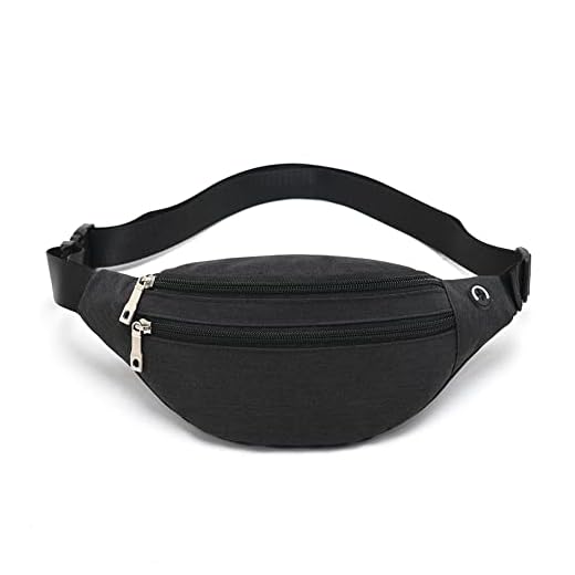 Fanny Pack for Men & Women - Waterproof Waist Bag Pack with Adjustable Strap for Travel Sports Running.(Black-02)
