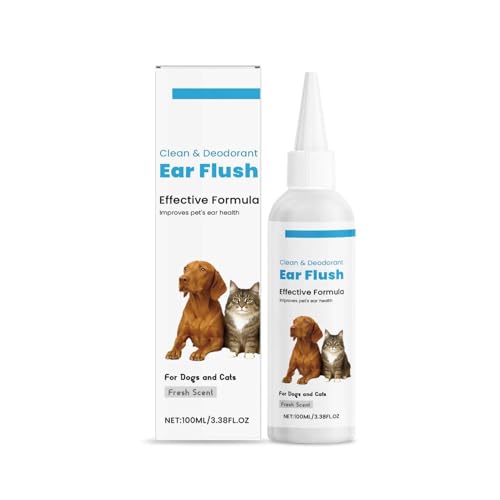 Poo4kark 100ML Ohrenreiniger für Hunde, Hundeohr Reiniger, Ohrentropfen für Hundeohren-Reiniger für Katzen Tiefenreinigung von Ohrenschmalz Sanfte beruhigende Formel (1PC, 100ML)