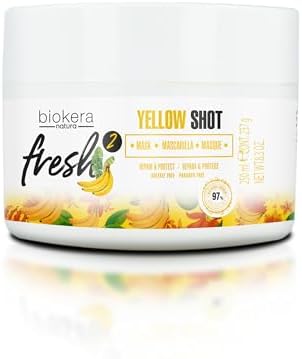 SALERM - Deep Repair Hair Mask - Biokera Fresh Yellow Shot Mask - 250 ml - Hydrates, Repairs, and Protects Hair - Anti-Frizz - Sulfate-Free and Paraben-Free