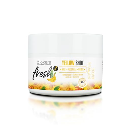 SALERM - Mascarilla Reparadora Cabello muy Dañado - Biokera Fresh Yellow Shot Mascarilla - 250 ml - Hidratra, Repara y Protege el Cabello - Antiencrespamiento - Sin Sulfatos ni Parabenos