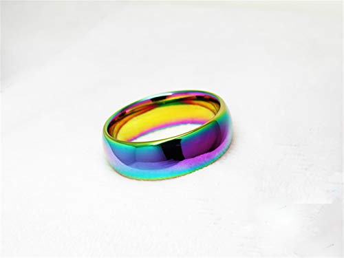 Fashion Month 5mm Tungsten Carbide Ring Rainbow Gay Lesbian Wedding Engagement Colorful LGBT Pride Band4