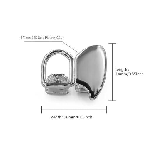 2 Piezas Grillz Dentales Dorados 14K Hip Hop miniatura 3