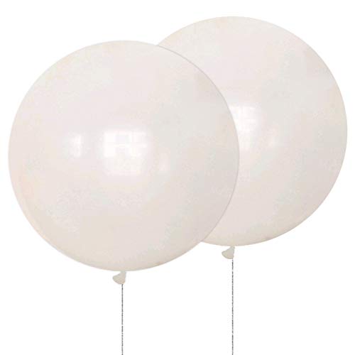 AZOWA 36 In Big Thicken Round Balloons Clear 5 Pack Gaint Latex Party Balloons