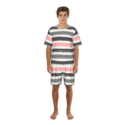 Pyjama manches courtes hommes anti-serrage ensemble gris pour un sommeil réparateur doux