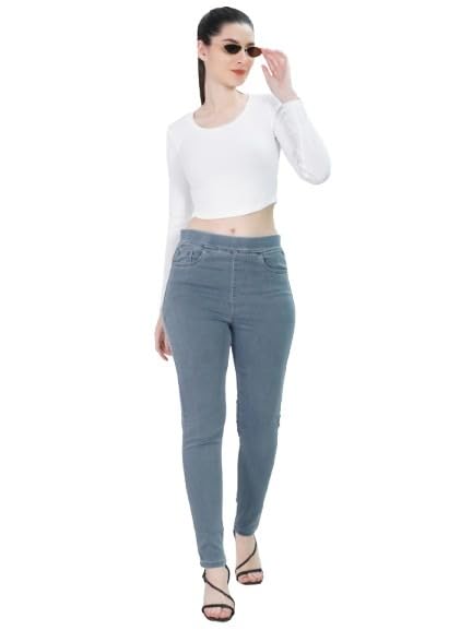 Image of Black Denim Fix Elastic Women Denim Jegging