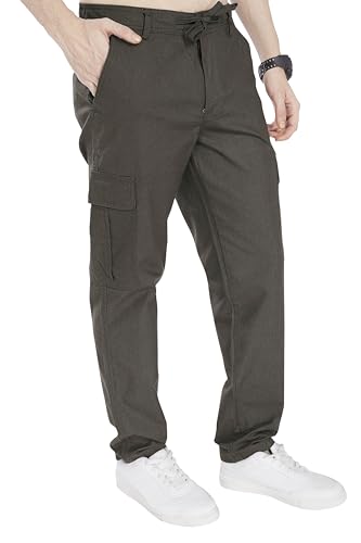 Image of DIVISIVE Men's Loose Fit Linen Blend Cotton Cargo Pants