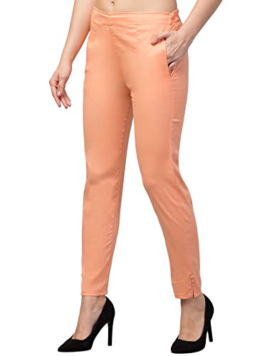 Image of Qute Women's Regular Fit Cotton Blend Casual Trousers (Pack of 1)