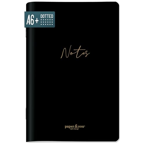 paper&you® Notizheft A6+ Punktraster 'Black Edition' mit...