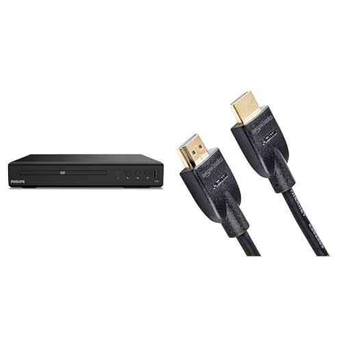 Philips - TAEP200 - Lecteur DVD - USB HDMI & Amazon Basics Câble HDMI 2.0 Haute Vitesse, Ultra HD, supportant Les formats 3D et avec Canal de Retour Audio, 3 m