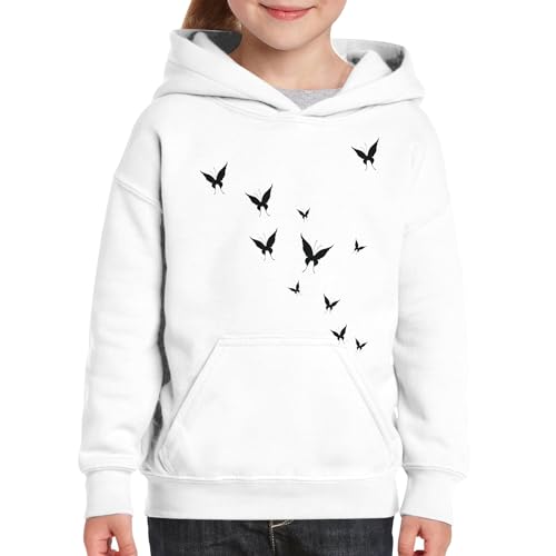 Sweat à capuche enfant premium envolée de papillons aux finitions soignées - 3