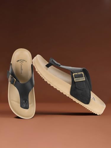 Image of Men's Slippers | Stylish & Comfortable Flip-Flop Slippers for Men | EVA Sole Material | Slip Resistant | Durable & Lightweight Men Chappal for Daily Use (GF-Eva-112)