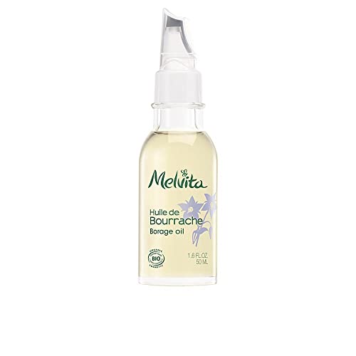 Melvita - Aceite de Borraja - Aceites de Belleza - Rico en Omega 3 y 6 - Cuidado Facial para Pieles Secas y Maduras - Frasco de Vidrio con Aplicador Preciso - 50 ml