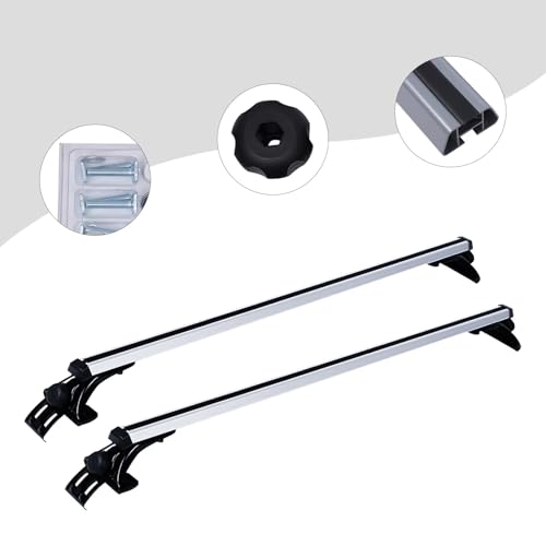 Rieles de aleación aluminio para coche con barras de techo ajustables 3