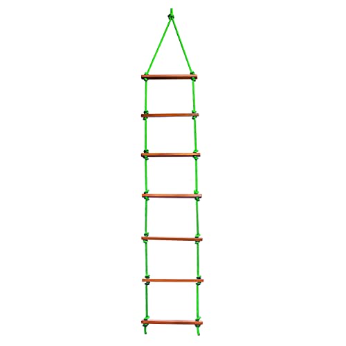 Image of Ashish Rope Climbing Ladder Indoor /Outdoor for Kids - Ninja Obstacle, 4 to 10 Years (Green)