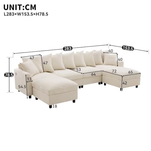 Canapé d’angle modulable 6 places USB Type-C Demivor