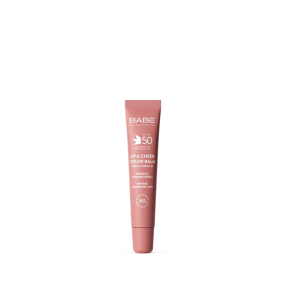 Laboratorios Babé LIP & CHEEK SPF 50 ROSA Bálsamo Fotoprotector Tono Rosa Protección Solar SPF 50 Hidratación Volumen Natural Labios Mejillas