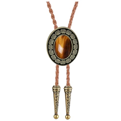 Image of HUABOLA CALYN Bolo tie, Handmade Round Shape Western Cowboy Bola Tie