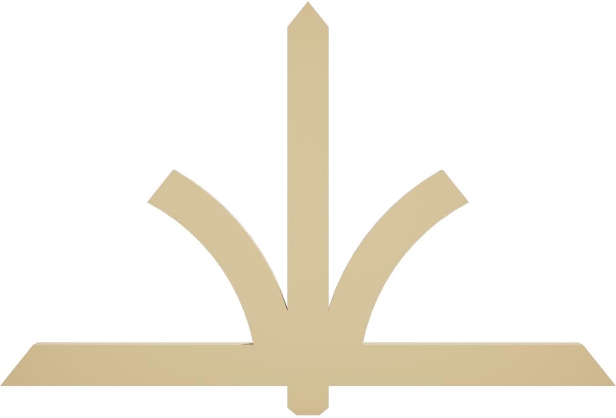 60"W x 37 1/2"H x 2"D x 4"F, 15/12 Pitch, Redmond Signature Urethane Gable Bracket, Primed Tan