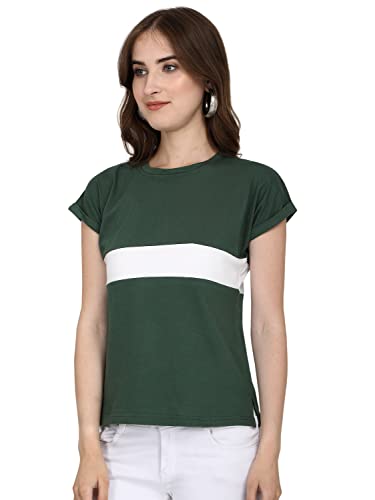 Image of GRECIILOOKS Women's Regular Fit Plain Top with Half Sleeves for Office Wear, Casual Wear, Under 399 Top for Women /Girls (Pink Large)