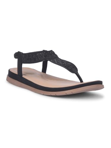 Image of Bata Comfit 5616 Diamonte Sandal 2.0 Black Sandals Shoes for Women|Everyday|Running|Walking|Comfortable Fit|Fashionable
