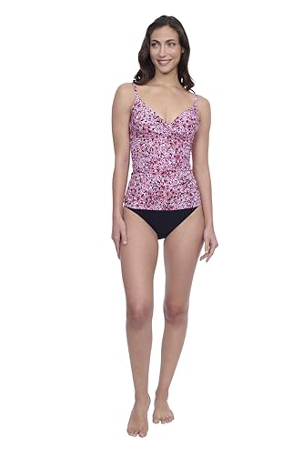Profile by Gottex Solid Elegant and Classy V-Neck Surplice Tankini Bathing Suit Top with Soft Cups and Adjustable Straps2