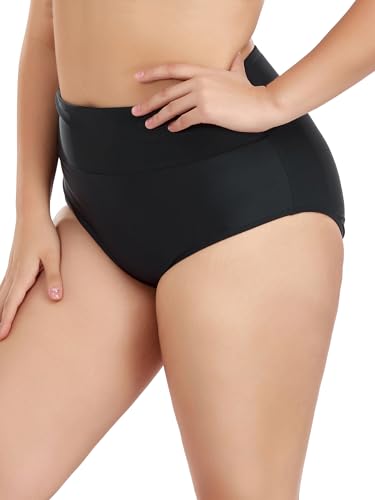 Ocean Blues Women's Plus Size High Waisted Bikini Bottom Full Coverage Swim Bottom2
