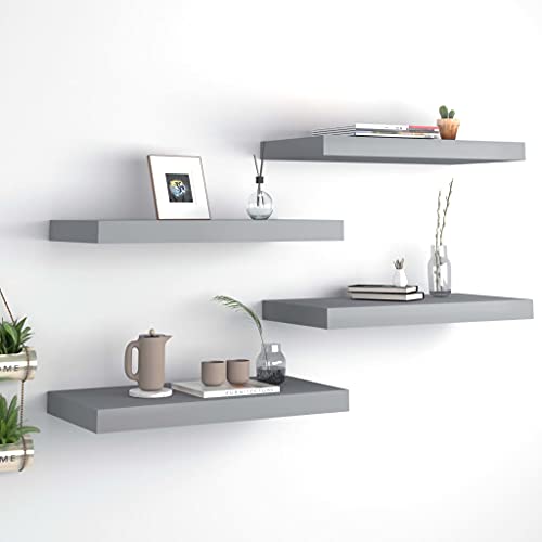 UJCHVHN 4 estantes de pared flotantes grises de 50 x 23 x 3,8 cm, estantes de pared y repisas