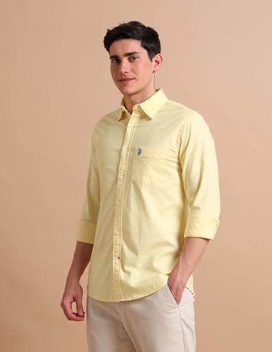 Image of U.S. Polo ASSN. Tailored Fit Formal Shirts for Men - 100% Cotton, Full Sleeve Mens Casual Shirts