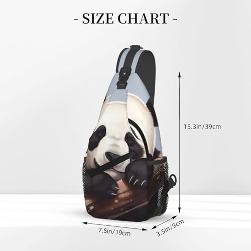 Morrales Sling Bag Unisex Negro con Diseño Cartoon miniatura 2