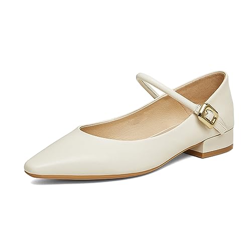 miss left Women Closed Pointed Toe Mary Jane Flat Ankle Strappy Low Chunky Heeled Comfy Dressy Party Work Shoes Size 4-16 US