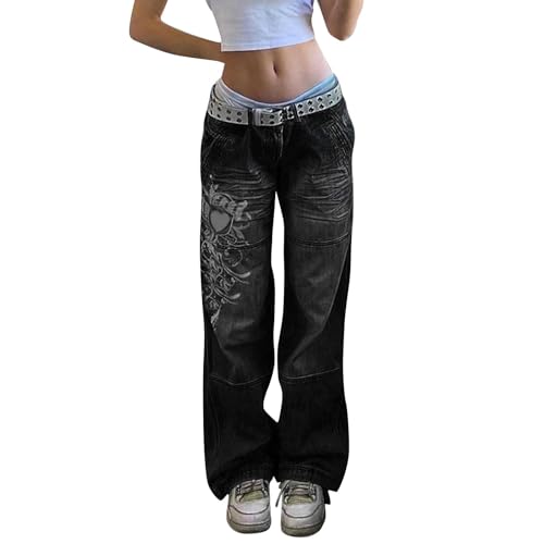 Women's Baggy Denim Pants High Waisted Y2K Wide Leg Oversized Jean Cowboy Boyfriend Cargo Jeans Streetwear Trousers
