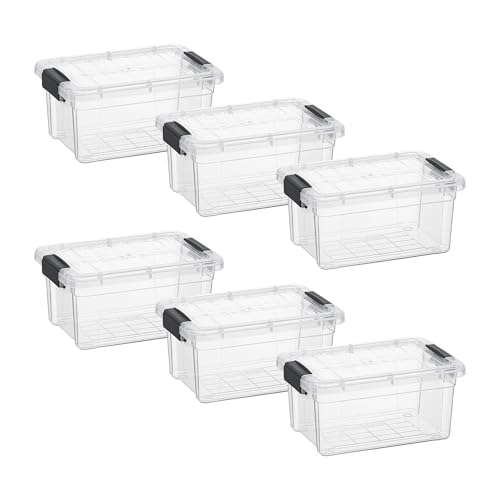 Image of Superio 1.85 Quart Clear Plastic Storage Boxes with Lids, Stackable Organizer Containers, BPA-Free Storage Bins for Home, Office, School & Dorm, 6 Pack