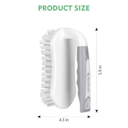 Image of SetSail Scrub Brush, Heavy-Duty Scrub Brushes for Cleaning with Stiff Bristles Cleaning Brush for Shower, Bathroom, Carpet, Kitchen and Bathtub Scrubber - 3 Pack