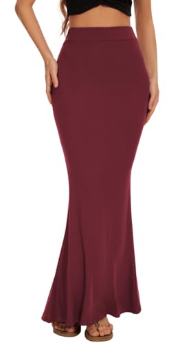 Women Elastic High Waist Stretchy Bodycon Mermaid Skirt