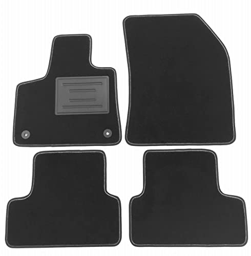 ASC Alfombrillas de coche compatibles Peugeot 3008 II serie desde 2016-2022 alfombras de moqueta con botones y talonera Cover