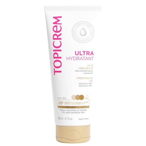 Topicrem - Ultra Hydratant Hâle Progressif - Hydrate 24h, Nourrit, Protège - Effet Ensoleillé Naturel - Peaux Sensibles & Sèches, Adultes & Adolescents -...