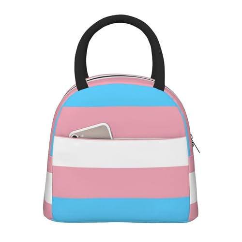 Transgender Pride Flag Insulated Lunch Box For Men – Thermal Aluminum Lining, Spacious & Lightweight For Work, Picnic, Or Travel