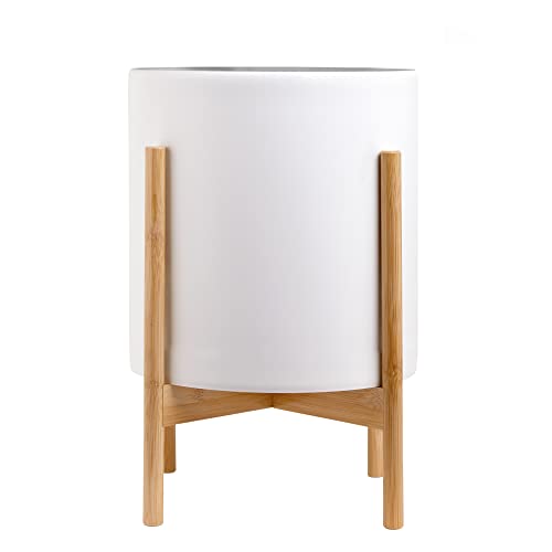 Bees & Buds 12IN BAMBOO Plant Stands For Indoor Plants - Mid-Century Modern Tall Plant Stand - 12 Inch Bamboo Pot Planter Holder cover