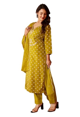 Ensemble Kurta femme jaune Yashika en taille M pour une silhouette élégante