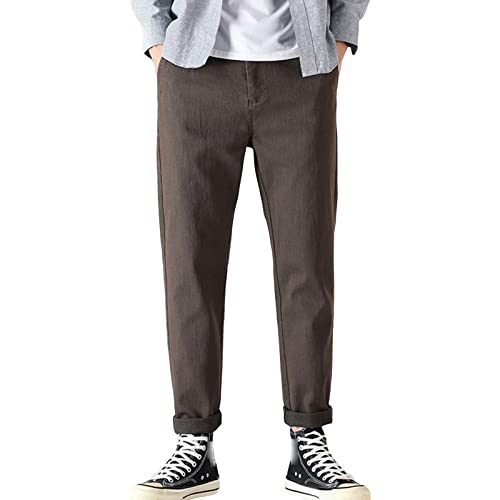 Pantalon homme slim en coton extensible et coupe droite vintage