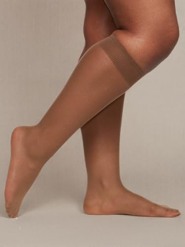 Berkshire Women's Plus 3-Pack All Day Sheer Knee High Queen Size with Sandalfoot Toe2