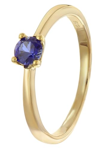 Bague saphir synthétique femme argent 925 plaqué or trendor 68892