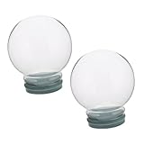 HAMPPLIES 2 Piezas Kit de Bolas de Nieve DIY Transparentes con Base y Tapa Frascos de Rellenable para Manualidades Decoración Festiva y Regalos Creativos para Fiestas y Hogar