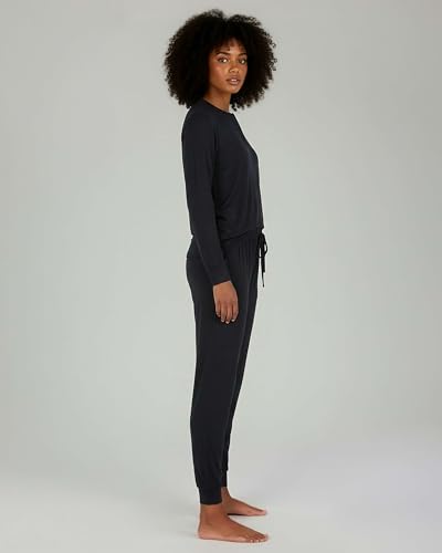 Image of Real Essentials 2 Pack: Women's Soft Long Sleeve Sleep Set - Comfortable Lounge Pull Over Hoodie and Henley Jogger