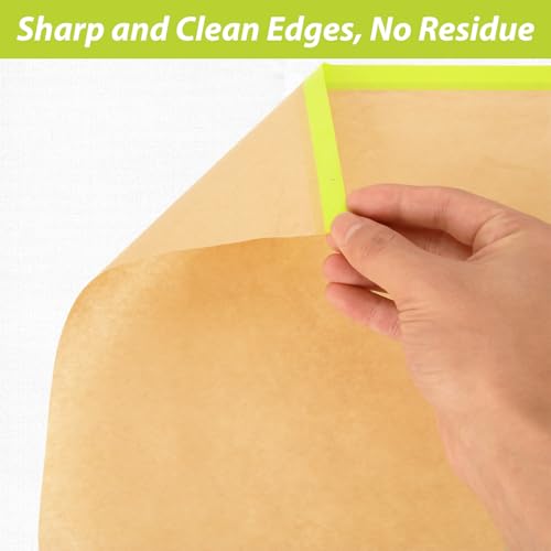 Image of 6 Rolls 22 inch x 50 ft Pre-Taped Masking Paper, Tape and Drape Painters Paper, Paint Masking Paper for Painting Cars and Auto Body, Floor Protection, Wall Covering