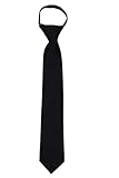 B-ZIP-ADF-19 - Boys Solid Formal Tuxedo 14 inch Zipper Necktie