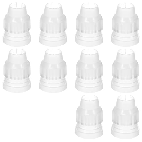 Standard Plastic Couplers for Piping Bags 10 Pack Small Couplers for Piping Bags Cake Decorating Coupler Transparent Pipe Tip Coupler (1.3 x 0.8 Inch)