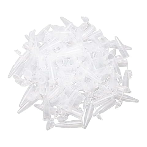 Polypropylene Graduated Micro Centrifuge Tube with Snap Cap Round Lab Sample Supply Bottom 1.5ml Capacity Container (Pack of 100) Cover