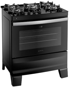 Fogão 5 Bocas Preto com Mesa de Vidro Atlas Agile Up Bivolt