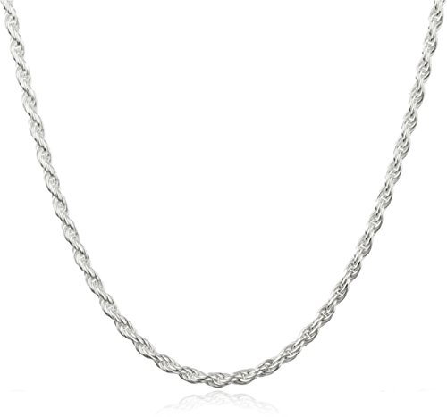 JOTW Sterling Silver 2mm Rope Chain - Available in 7" to 40" Available (Sterling-Silver, 28.00) (I-4001)